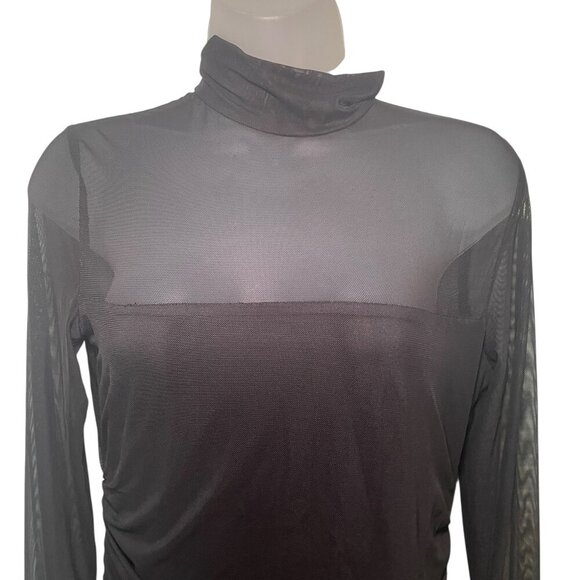 Amanda Uprichard Black Sheer Mesh Vixen Mini Dress Size Large - Picture 3 of 6